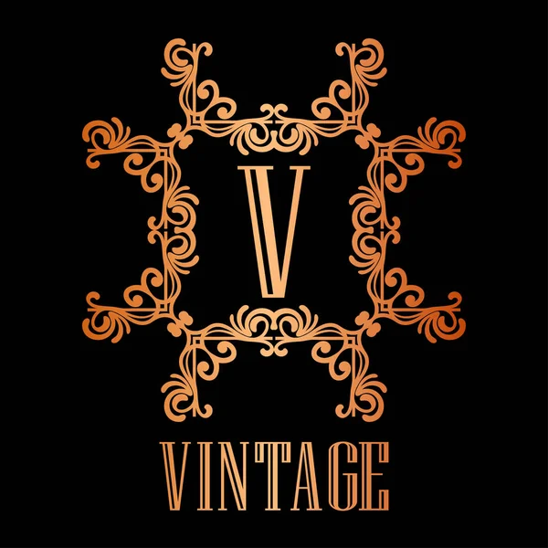 Vintage ornamental monogram — Stock Vector
