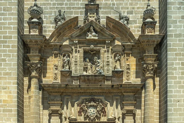 Dekoracje Nad Drzwiami Muzeum Katedry Jerez Frontera Andaluzja Hiszpania — Zdjęcie stockowe