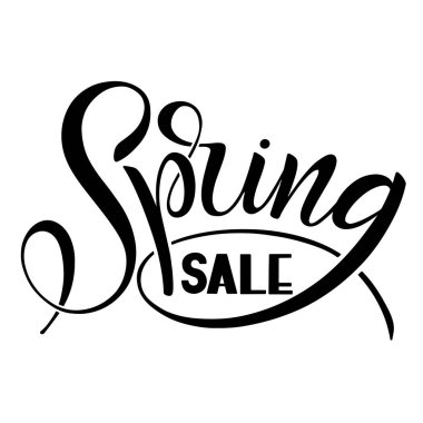 Bahar satış harflerle el yazısı. Kaligrafi çizilmiş işaret.