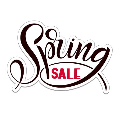 Bahar satış harflerle el yazısı. Kaligrafi çizilmiş işaret.