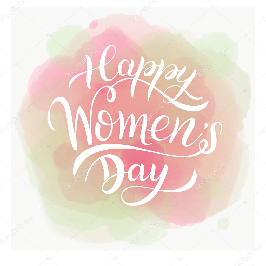 Happy Women's Day Greeting Cards. 8 March lettering. Banner for the International Women's Day.