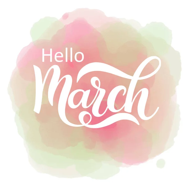 Hallo Marsch Frühling Schriftzug — Stockvektor