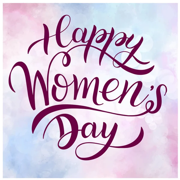 Gelukkige dag van de Womens wenskaarten. 8 maart belettering. Banner voor de internationale dag van de Womens. — Stockvector