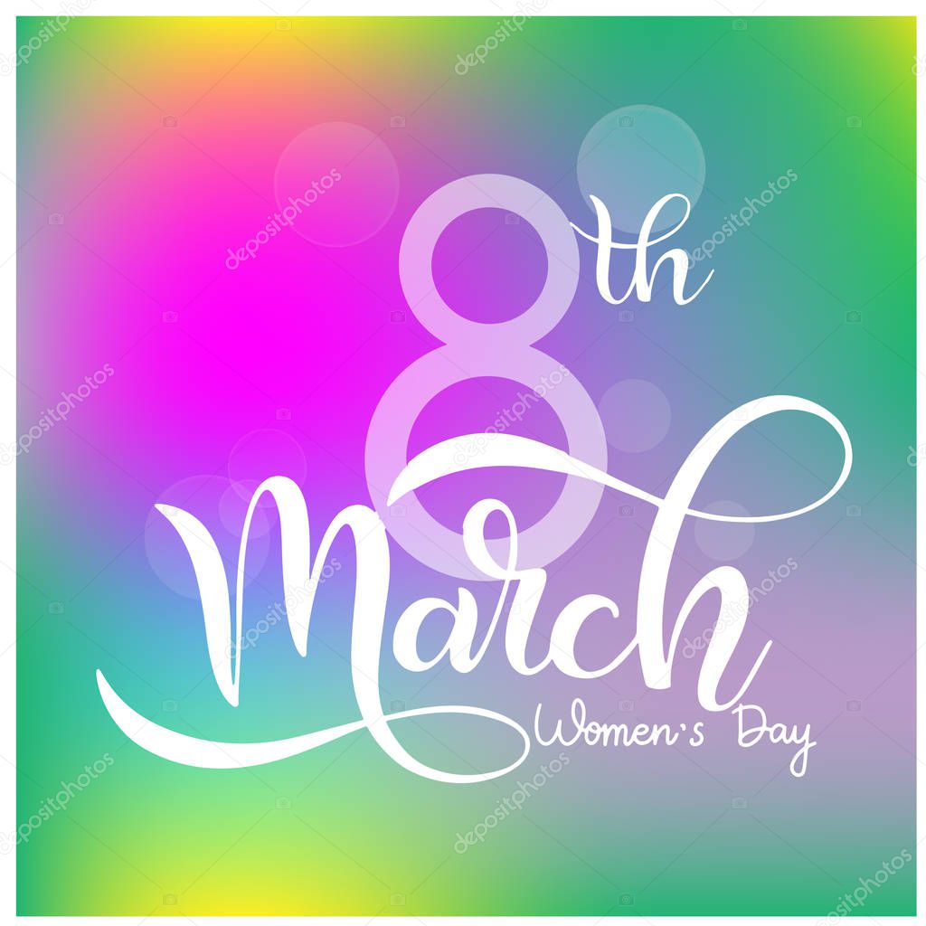 Happy Womens Day Greeting Cards. 8 March lettering. Banner for the International Womens Day.