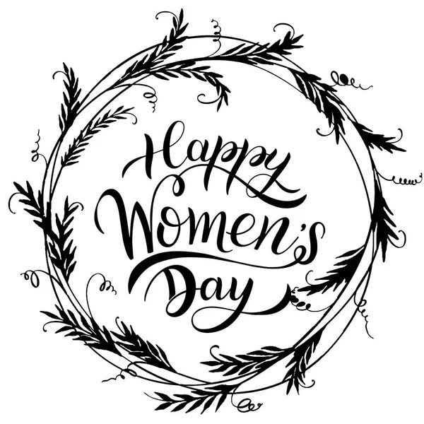 행복 한 여자 날 인사말 카드입니다. 3 월 8 일 글자입니다. 국제 여성의 날에 대 한 배너. — 스톡 벡터
