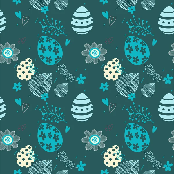 Pâques motif floral sans couture — Image vectorielle