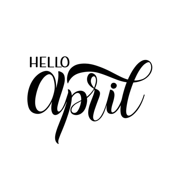 Hallo April belettering. — Stockvector