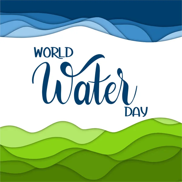 Schriftzug zum Weltwassertag. — Stockvektor