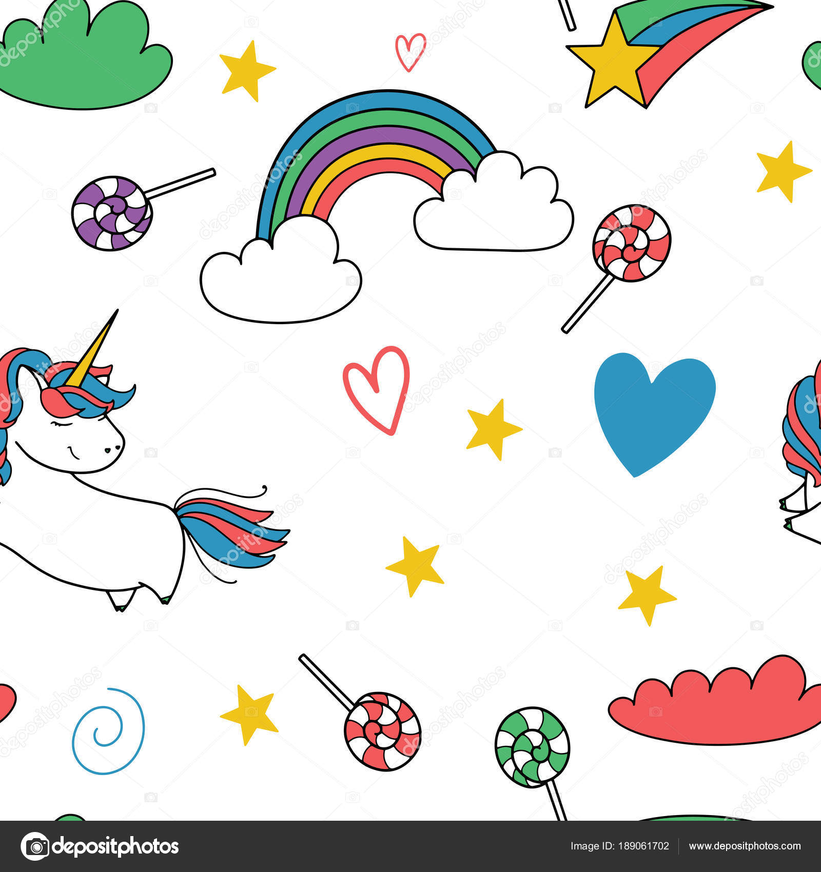 Unicorn Cute Vector Illustration Stock Vector C Kandella 189061702
