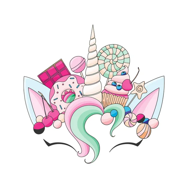 Unicorn söt vektorillustration — Stock vektor