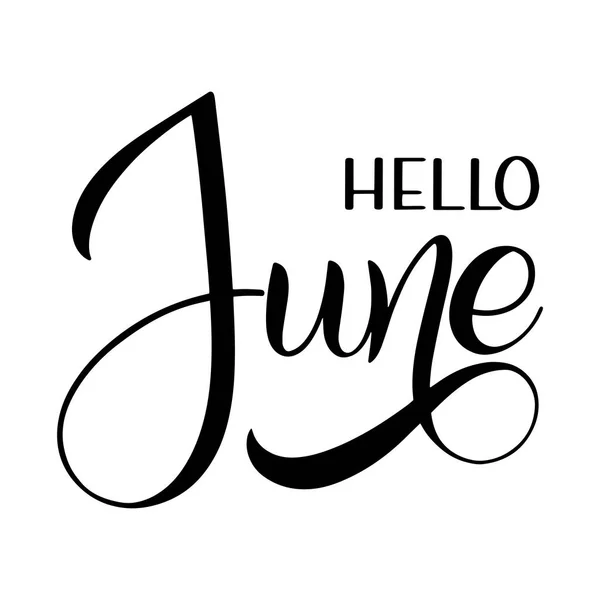 Hallo June belettering. — Stockvector