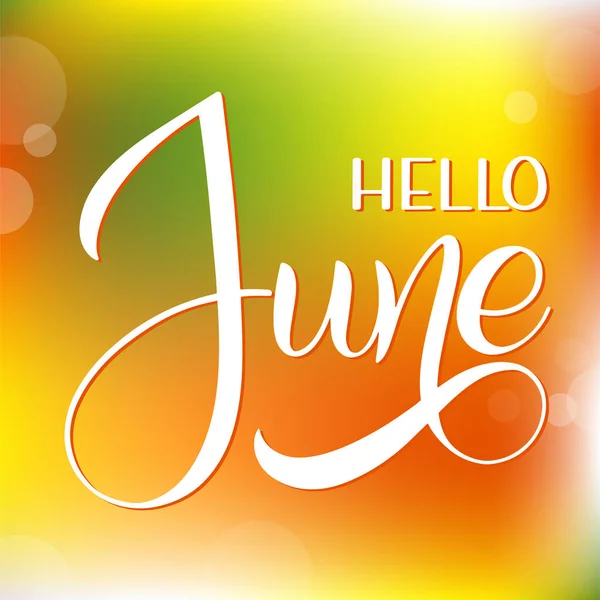 Hallo June belettering. — Stockvector