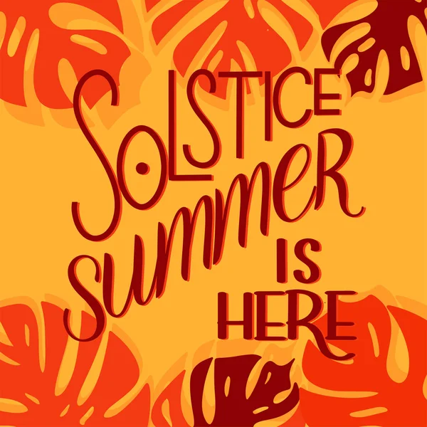 Lettrage solstice d'été — Image vectorielle