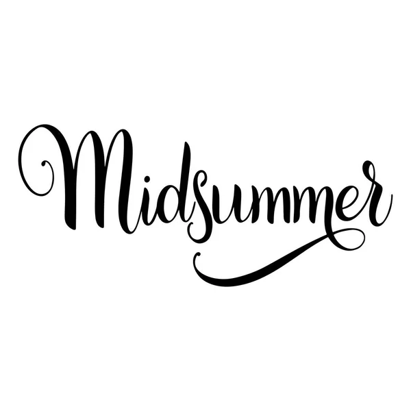 Midsummer mão desenhada gravura — Vetor de Stock