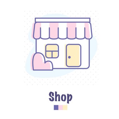 vektör çizim tasarım arka plan üzerinde yaratıcı Dükkanı simgesinin