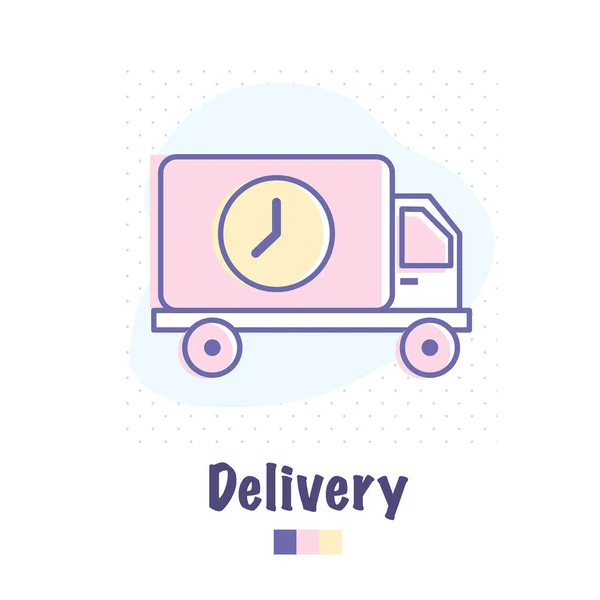 Vector Illustration Design Creative Delivery Icon Background — Stock Vector