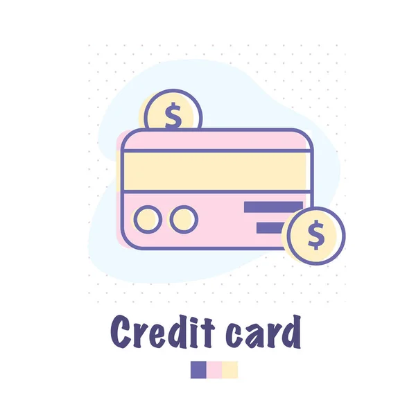 Vector Illustration Design Creative Credit Card Icon Background — Stock Vector