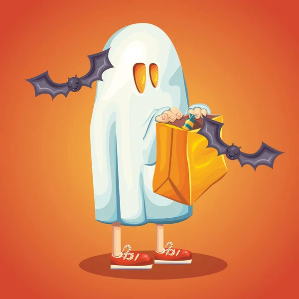 Vektoros Illusztráció Design Ijesztő Halloween Ikon Sárga Háttér — Stock Vector