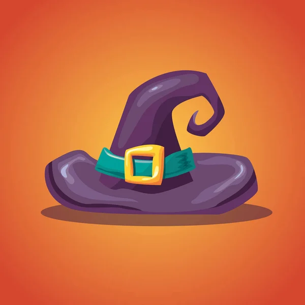 Vector Ilustración Diseño Halloween Aterrador Icono Sombrero Bruja Sobre Fondo — Archivo Imágenes Vectoriales