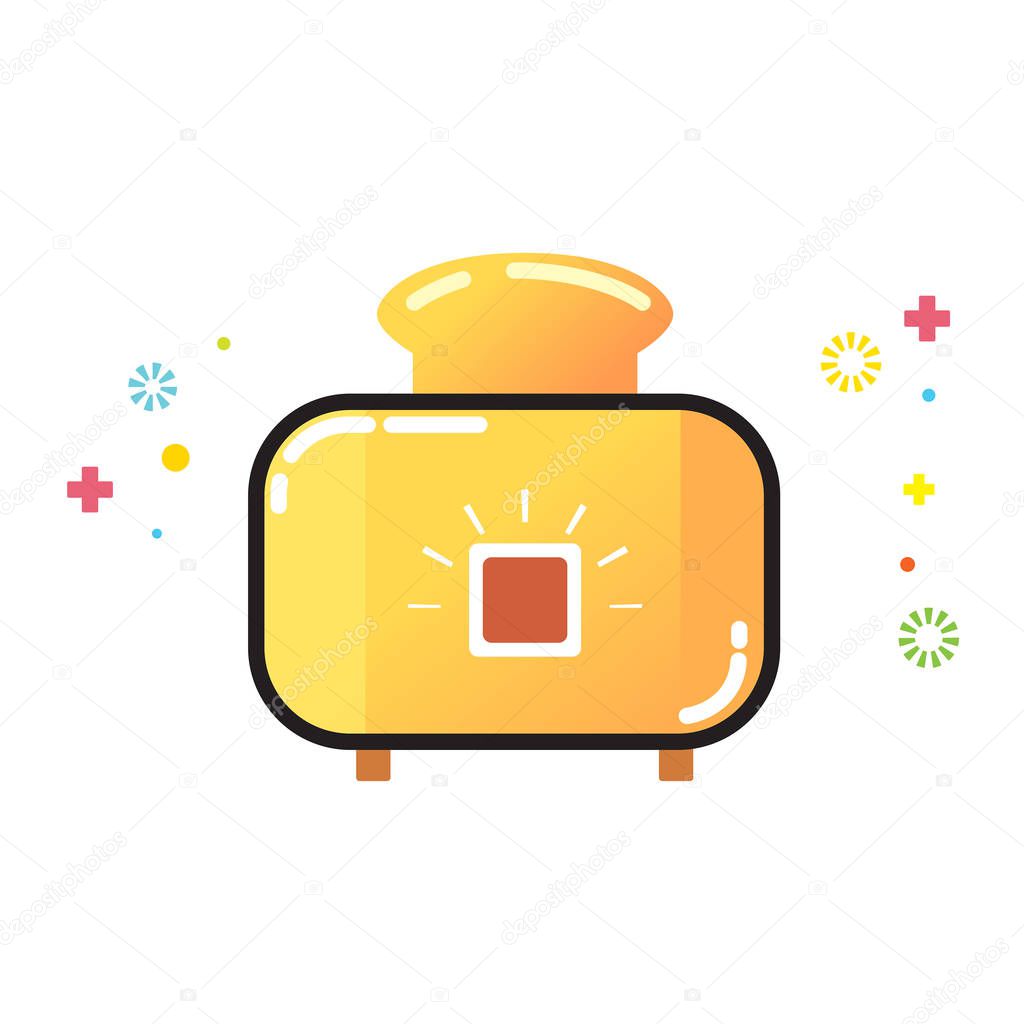 vector illustration design of creative household icon of orange toaster isolated on white background