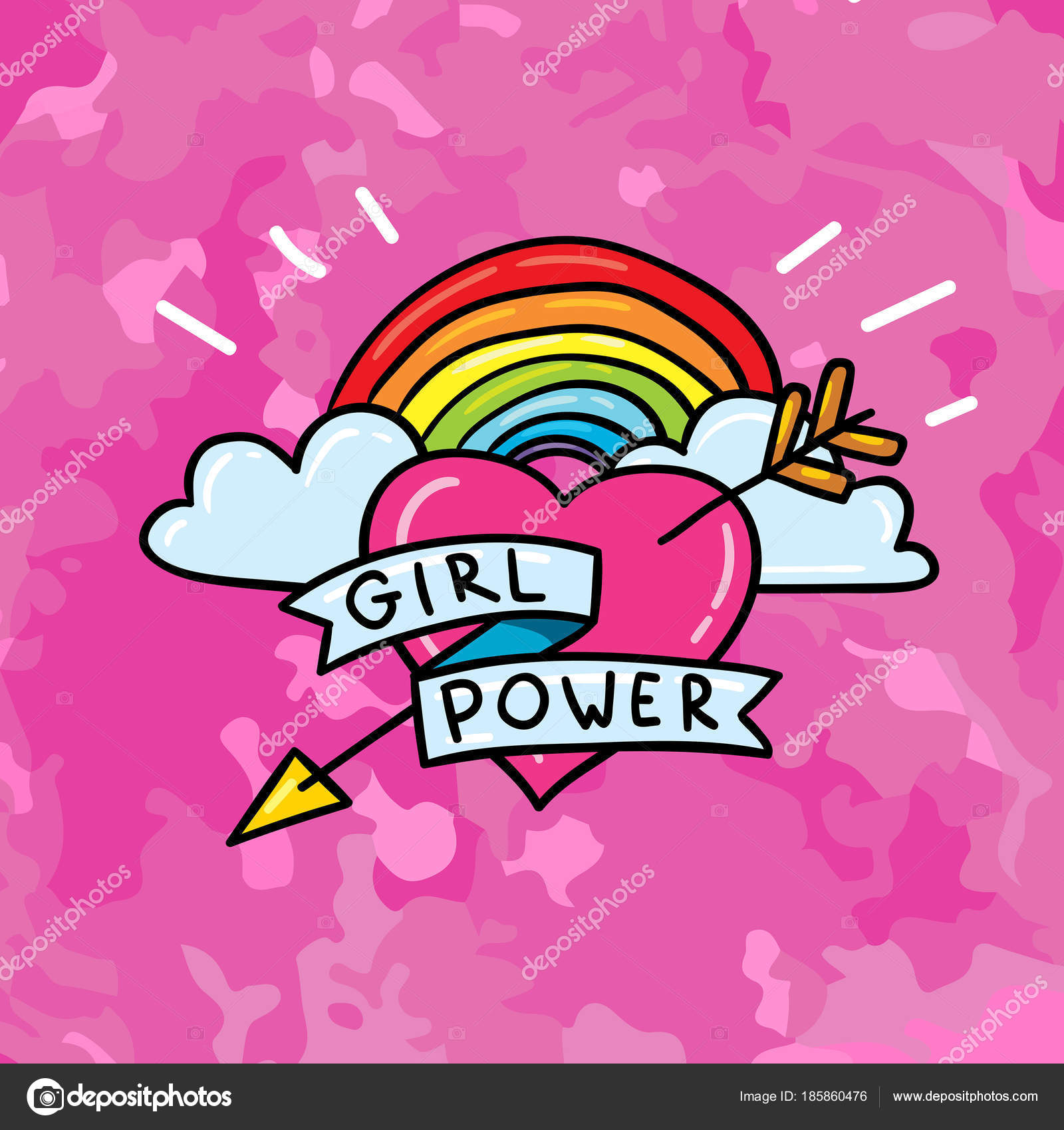 Vector Illustration Design Cute Cartoon Heart Icon Text Girl Power Vector Image By C Movaliz Vector Stock