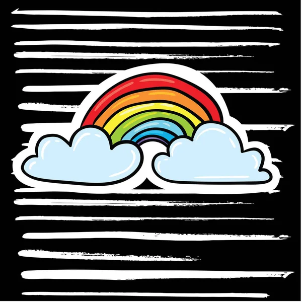 Vector Ilustración Diseño Lindo Icono Arco Iris Dibujos Animados Sobre — Vector de stock