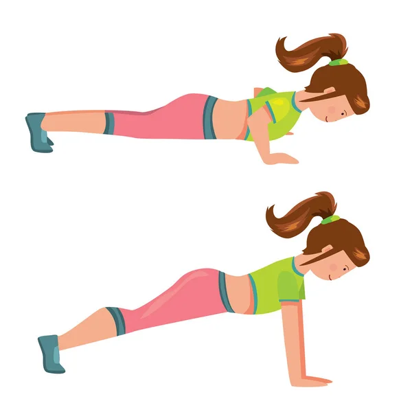 Vector Illustratie Ontwerp Van Cartoon Yoga Pictogram Met Leuke Vrouw — Stockvector