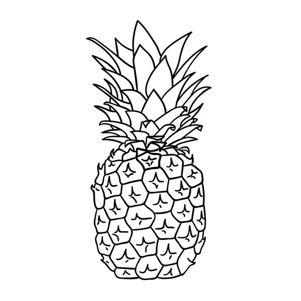 Vektor Illustration Design Von Niedlichen Cartoon Ananas Symbol Isoliert Auf — Stockvektor