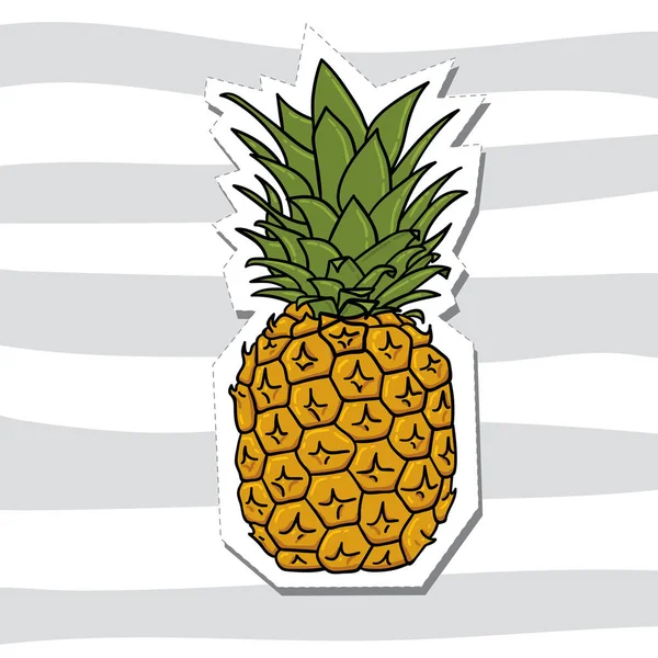 Vector Illustration Design Cute Cartoon Pineapple Icon Rainbow Isolated Bright — Stock Vector