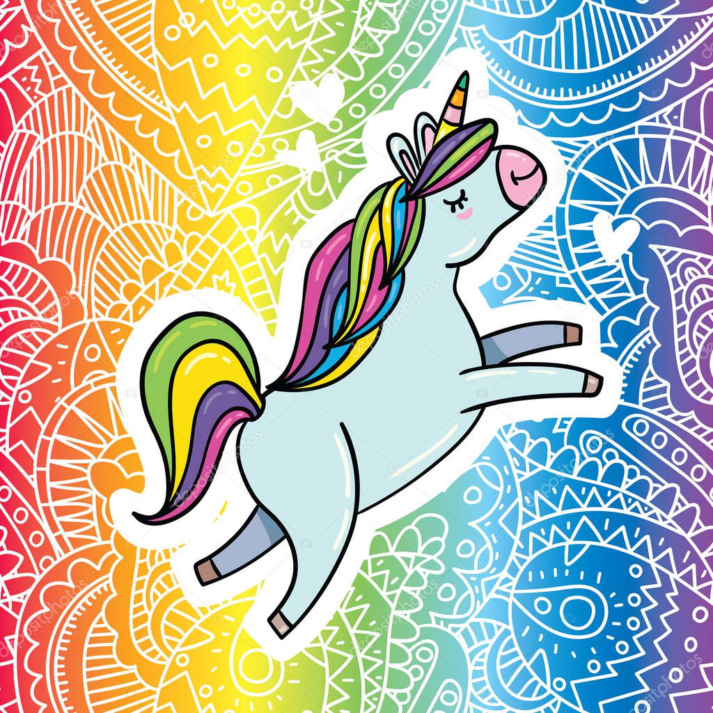 Unicornios de colores animados | Vector Ilustración Diseño Icono