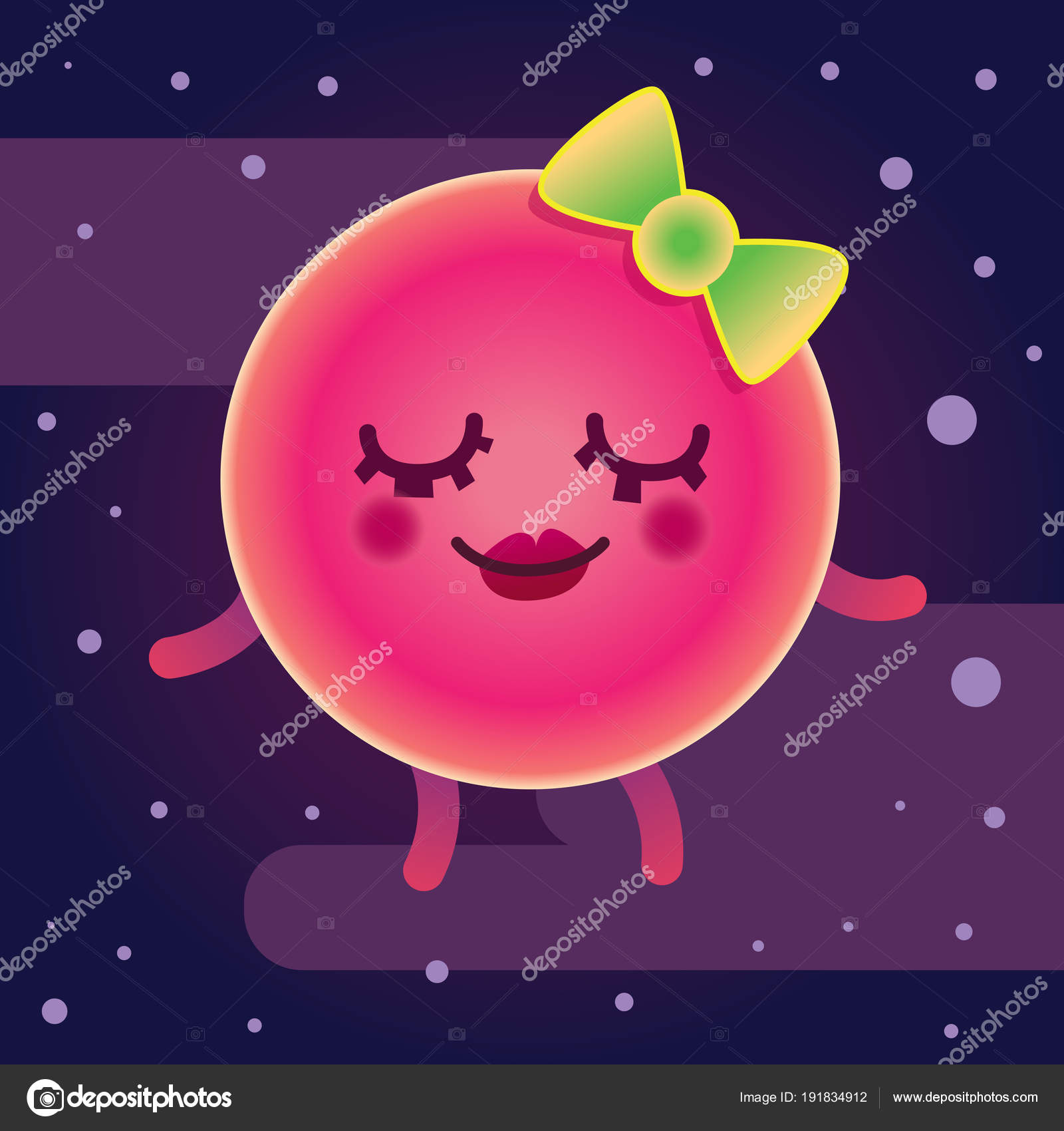 Colorful Vector Illustration Space Theme Cute Venus Planet Cartoon