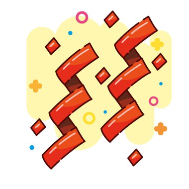 Etiket parti kartı veya davet için renkli vektör Illustration. Şirin konfeti etiket 