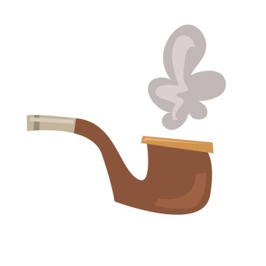 Beyefendi Dedektif adamın yasaktır boru beyaz arka plan üzerinde vektör izole karikatür çizim