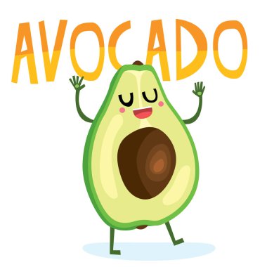 Meksika Tema için renkli etiket vektör Illustration. Vektör avokado etiket 