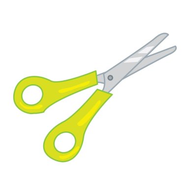 Renkli vektör çizim kağıt makas 