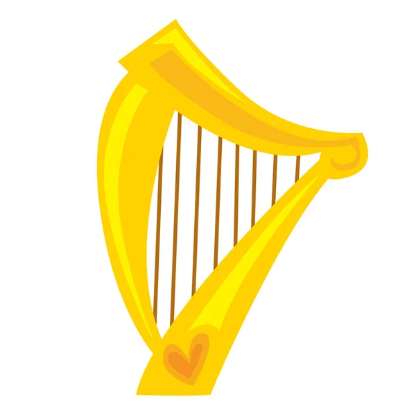 Ilustração Vetorial Colorida Harpa Isolada Sobre Fundo Branco — Vetor de Stock
