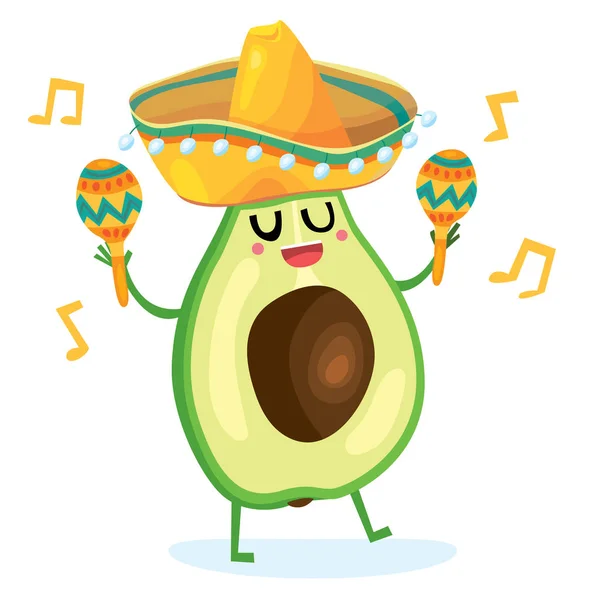 Vektor Illustration Von Bunten Sticker Für Mexiko Thema Vektor Avocado — Stockvektor