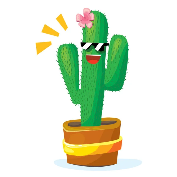 Illustration Vectorielle Autocollant Coloré Pour Thème Mexique Autocollant Cactus Dessin — Image vectorielle