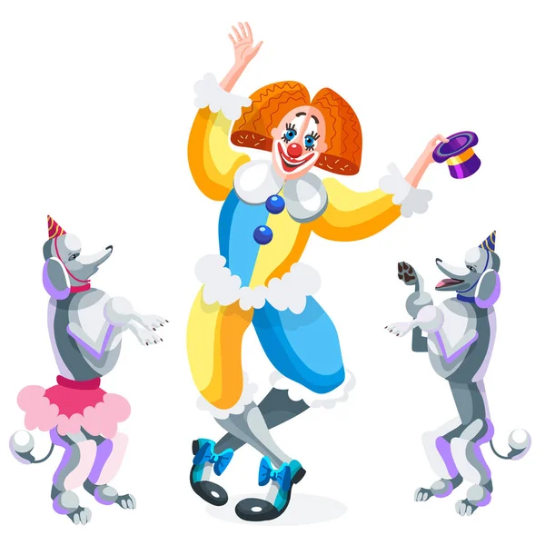 Chiens de cirque et de clown . — Image vectorielle