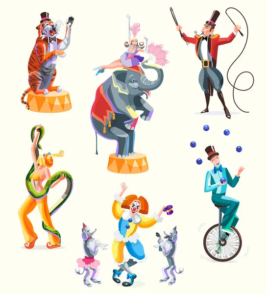 Circus znaky. Izolované vektorové ilustrace — Stockový vektor