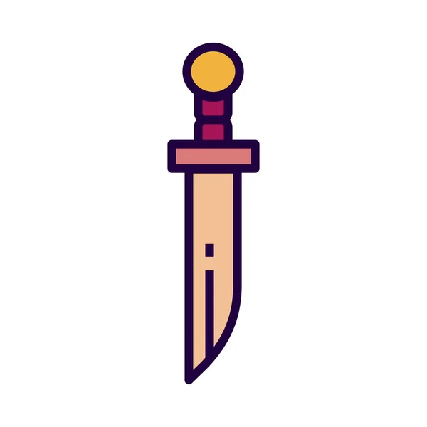 Dagger icon in flate stile and pixel perfect technique. — Stock Vector