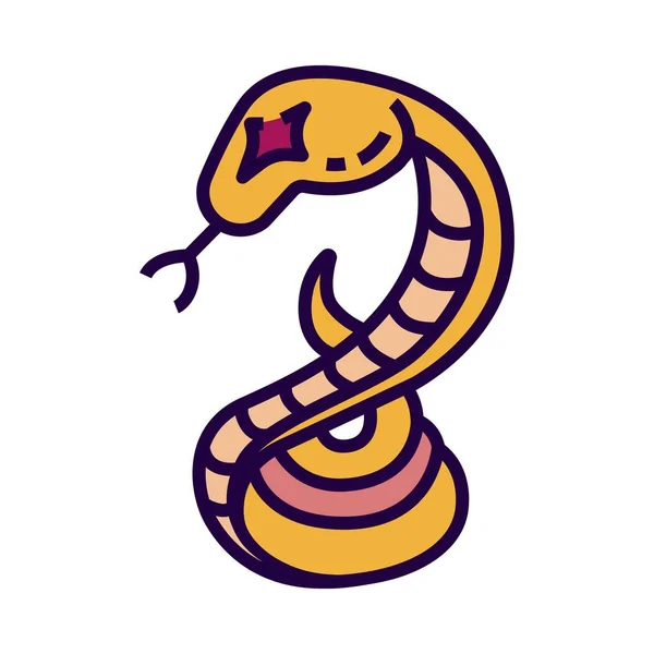 Icona serpente in stile piatto e pixel tecnica perfetta . — Vettoriale Stock