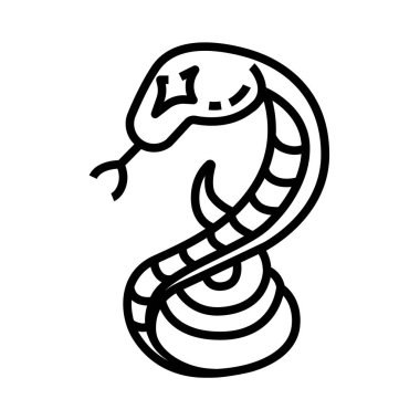 Yılan simgesi satır biçimi ve piksel mükemmel teknik.