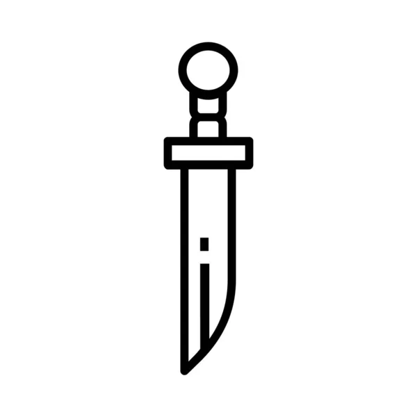 Dagger icon in line style and pixel perfect technique. — Stock Vector