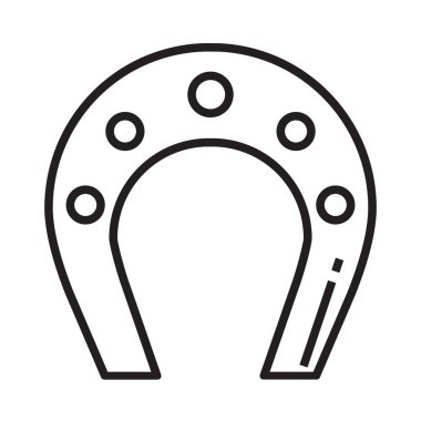 At nalı simgesi hizada ve pikselde mükemmel bir stil. Şans tılsımı. Beyaz arkaplandaki izole nesne.