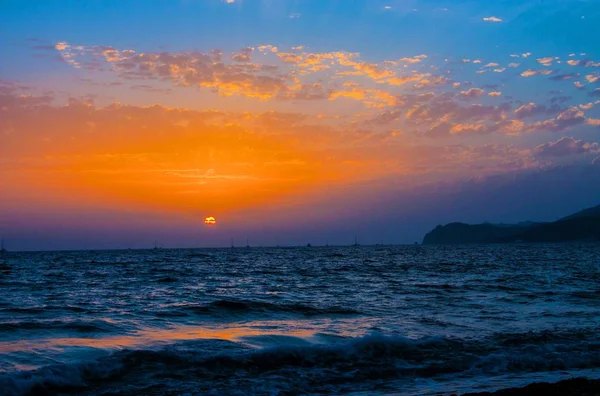 Schöner Sonnenuntergang Santorini — Stockfoto