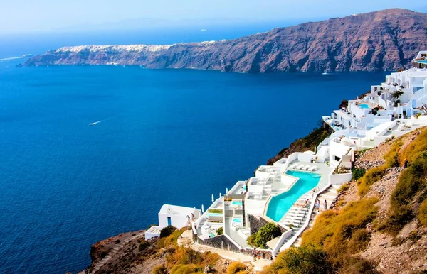 Prachtige Witte Huizen Imprevigle Santorini — Stockfoto