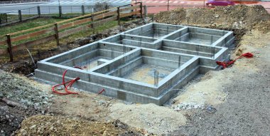 ev için temel beton duvar