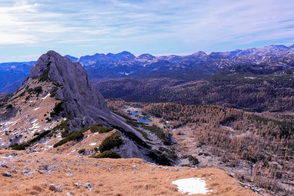 Triglav 湖谷与二个湖 — 图库照片