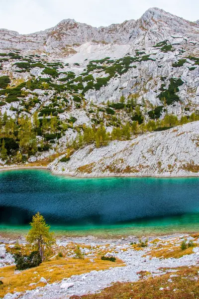 Triglav Lakes Valley Com Monte Pije Outono Eslovênia — Fotografia de Stock